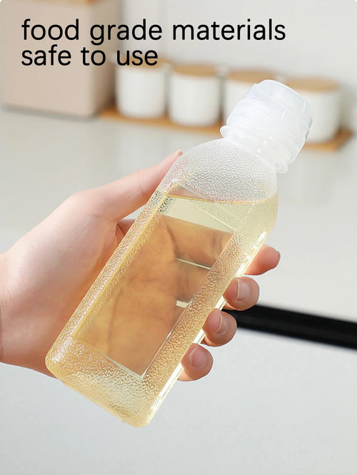 1 Uds. Botella de aceite transparente para el hogar de 1000ml, botella de extrusión de aceite de oliva con control de aceite para barbacoa al aire libre para cocina, olla de aceite para condimentos