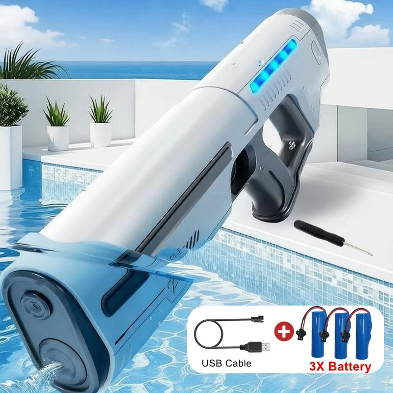 Pistolas de Agua Eléctricas Totalmente Automáticas para Adultos, Potentes, de Gran Capacidad, Juguete de Verano para Juegos al Aire Libre