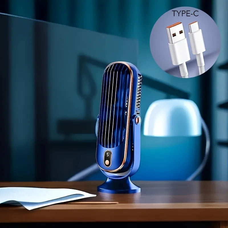 Ventilador de Aire Portátil con Motor Dual y 5 Velocidades 720°