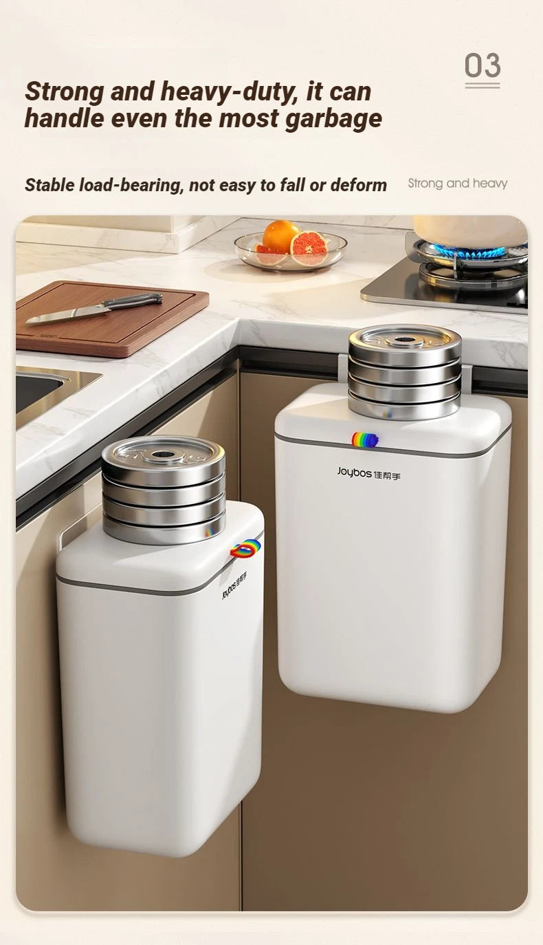 Cubo de basura de pared Joybos 12L con tapa deslizante para baño y cocina