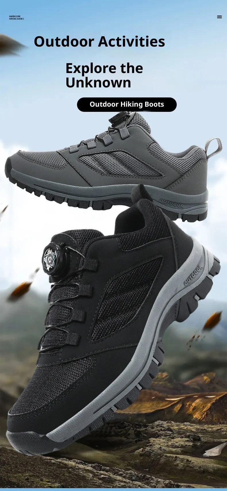 Zapatillas Deportivas Hombre con Hebilla Giratoria - Senderismo 39-48