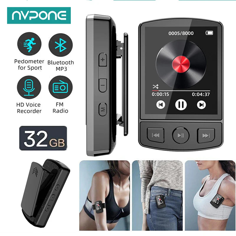 Walkman Deportivo MP3 Bluetooth 5.0 con Radio FM y Pantalla 1.8"