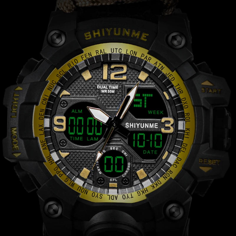 Reloj Militar SHIYUNME para Hombre con Brújula, LED y Temperatura
