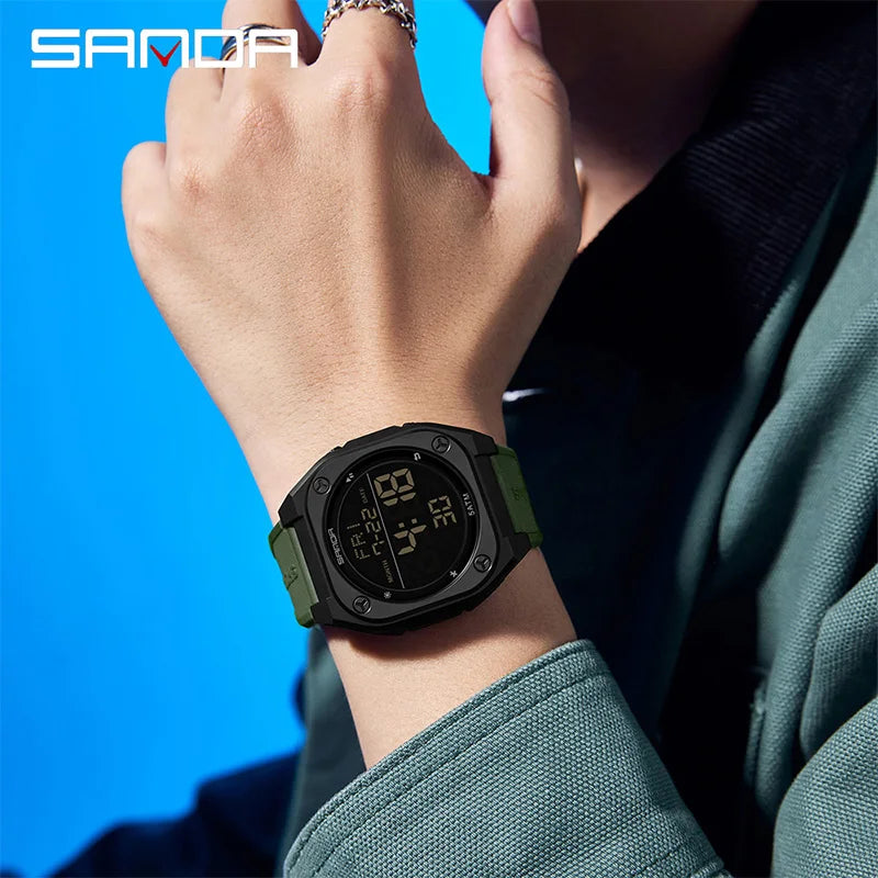 Reloj Digital SANDA 6272 para Estudiantes, Luminoso y Resistente al Agua