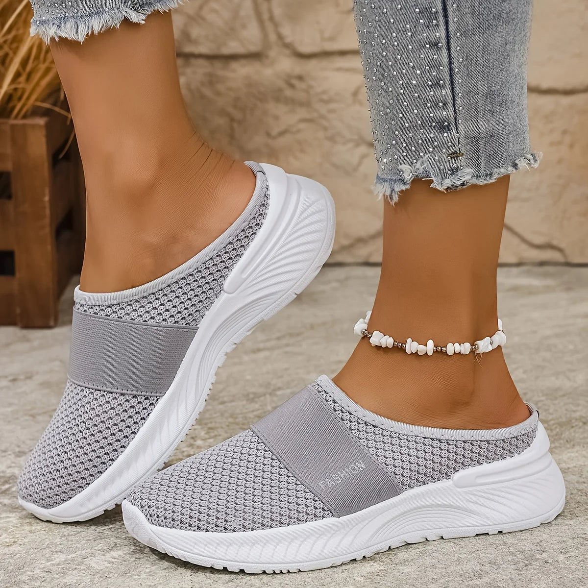Zapatillas sin Cordones para Mujer - Tela Transpirable, Suela Ligera