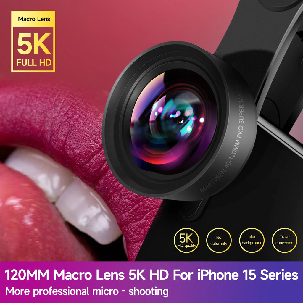 Lente Macro 120MM 10X HD 5K para iPhone y Android