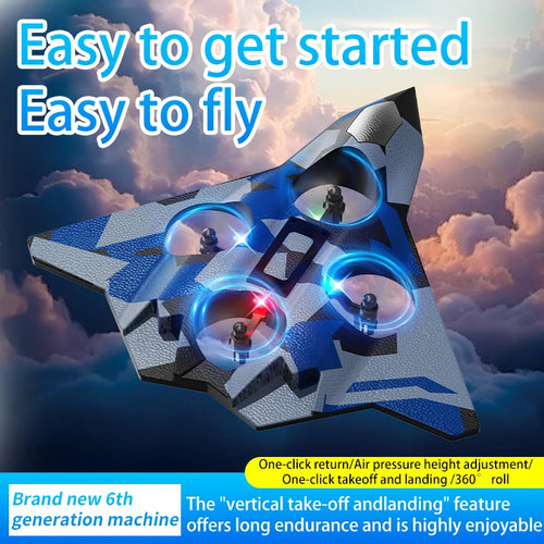 Avión de Combate RC CZ36 con Luces LED, Espuma 2.4G, Control Remoto