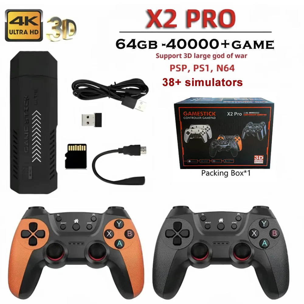Consola de Juegos Retro X2PRO/X2 Ultra con Salida 4K, Joystick de Juego Arcade 3D Inalámbrico Multijugador para PSP PS1 GBA