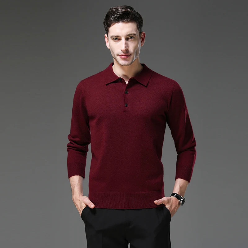 Suéter de Punto Antipilling para Hombre | Cuello Abotonado
