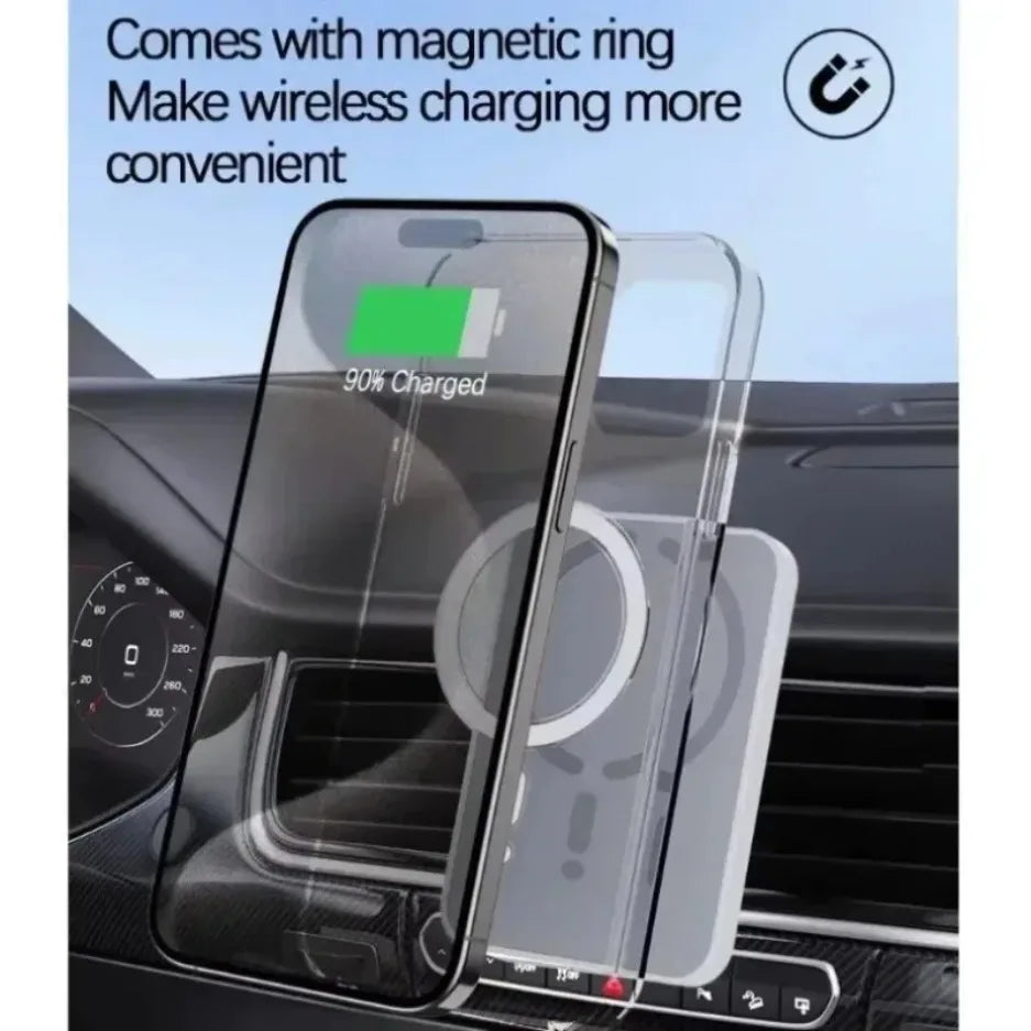 Cargador Inalámbrico Magnético para Coche, Soporte para Teléfono con Ventilación de Aire y GPS para Magsafe iPhone 17 16 15 14 13 12 Pro Max, Carga Rápida para Celular