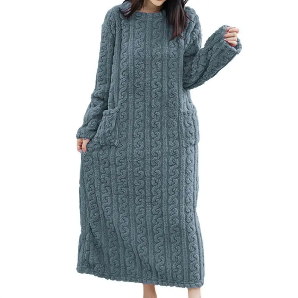 Camisón de terciopelo Coral para mujer, pijamas para mujer, ropa de dormir larga de otoño e invierno, conjuntos de batas cálidas, ropa para el hogar, albornoz, camisón