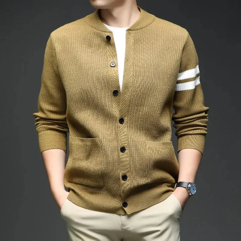 Cárdigan para Hombre con Bloques de Color y Botonadura
