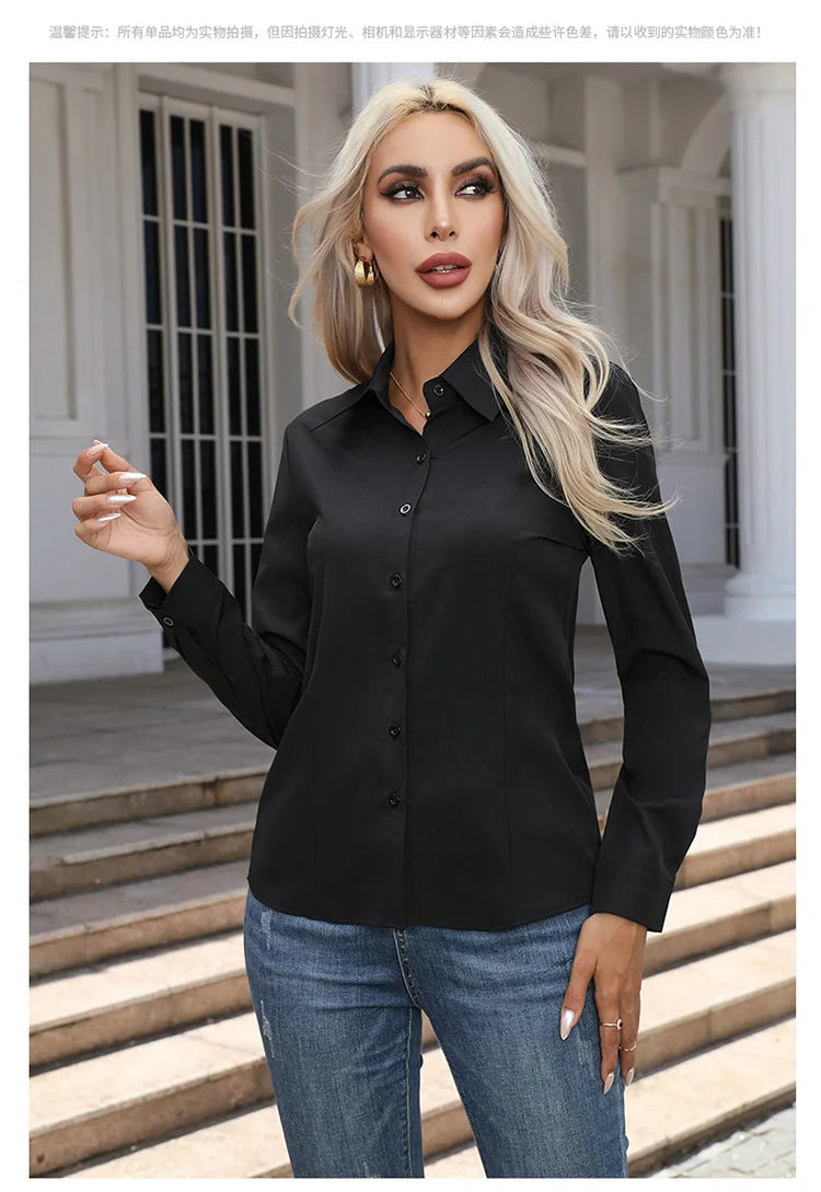 Blusa Elegante de Gasa con Botones para Mujer