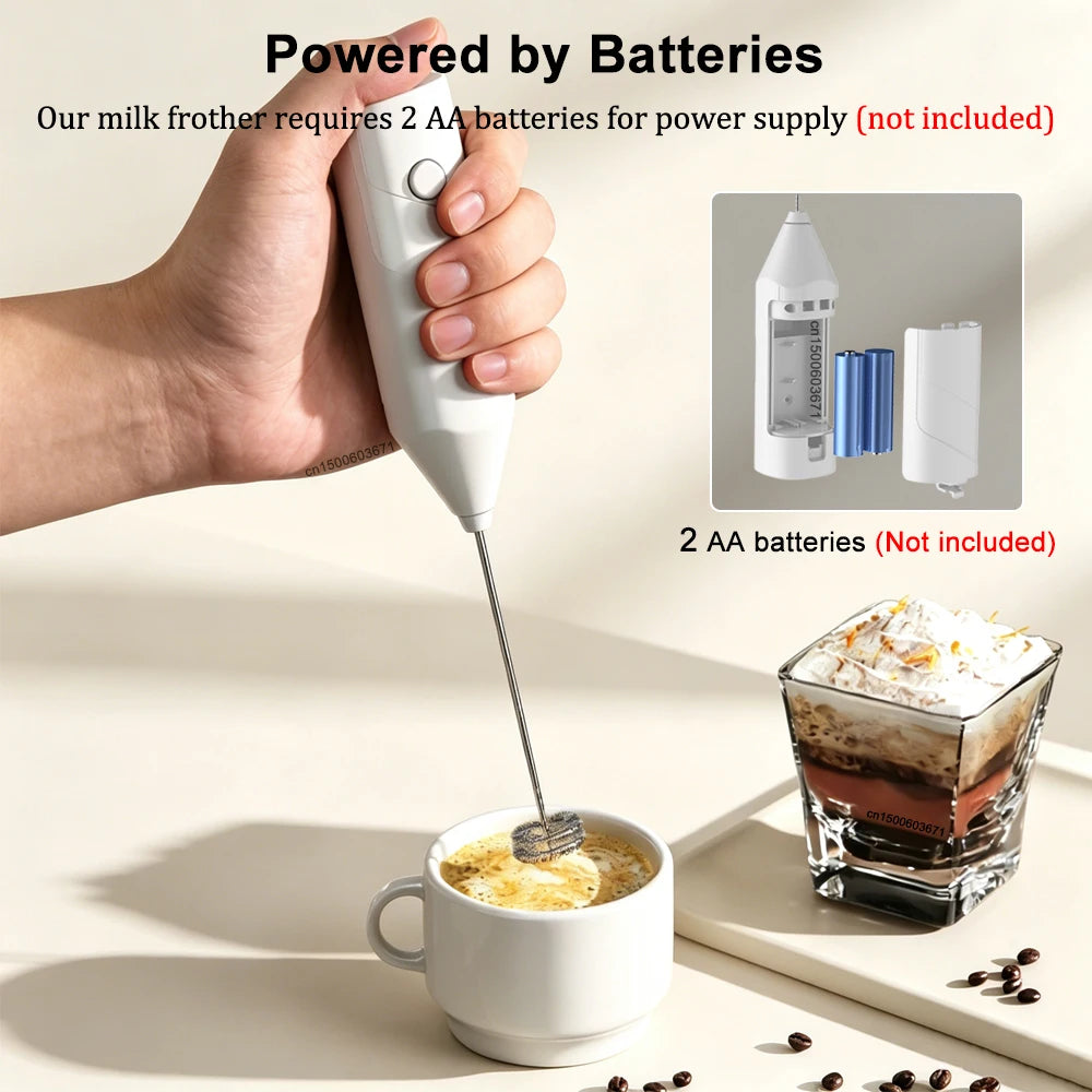 Espumador de leche inalámbrico con cabezal de acero inoxidable para café