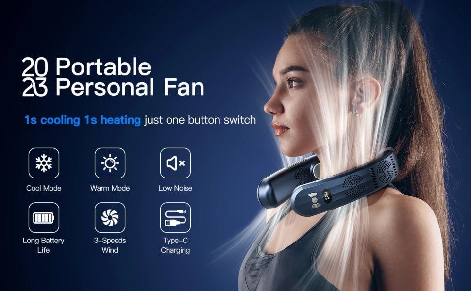 Ventilador de cuello con aire acondicionado portátil 6000mAh