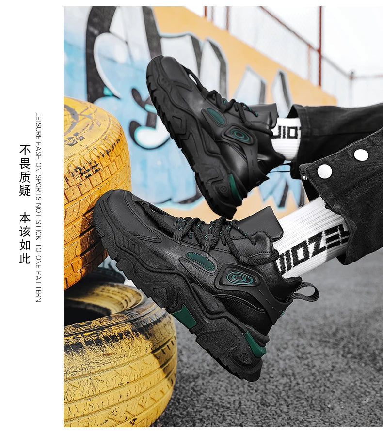 Zapatos informales de suela gruesa para hombre, zapatillas deportivas antideslizantes de suela blanda para las cuatro estaciones, zapatos deportivos Joker juveniles a la moda