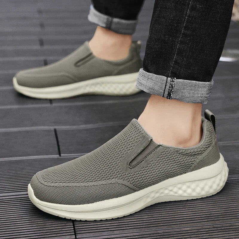 Zapatos informales de marca para hombre, zapatillas de deporte a la moda para hombre, zapatos planos transpirables para caminar para hombre, zapatos ligeros de talla grande para exteriores, mocasines