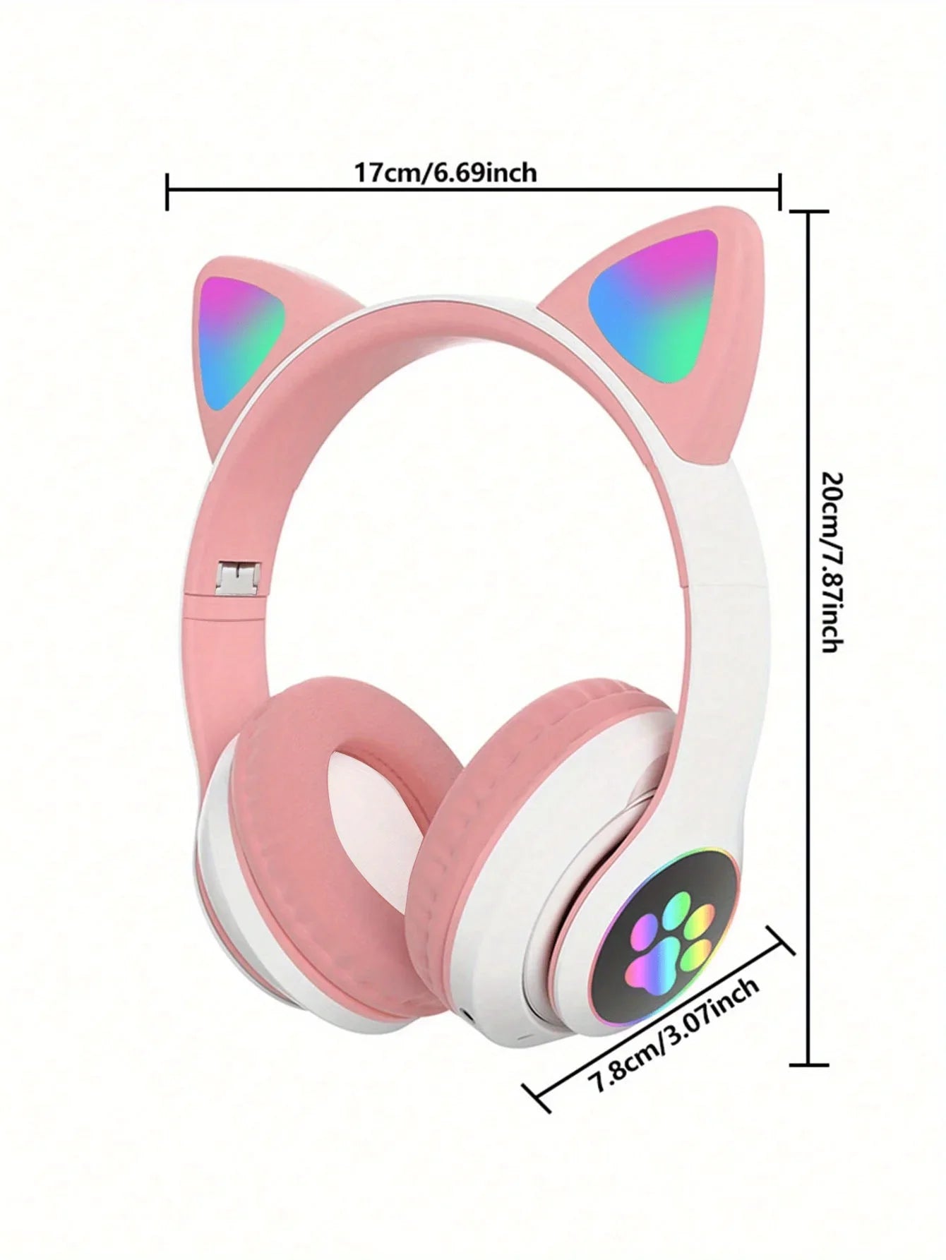 Auriculares Inalámbricos Gamer con Orejas de Gato RGB y Micrófono