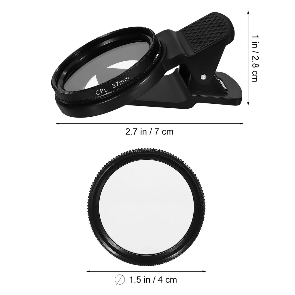 Filtro Polarizador Circular CPL 37mm con Clip para Teléfono