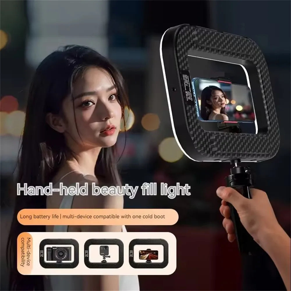 MEUYAG - Lámpara LED Cuadrada con Clip para Selfies, Iluminación para Fotografía, Grabación de Video, Transmisión en Vivo, Luz de Relleno Móvil