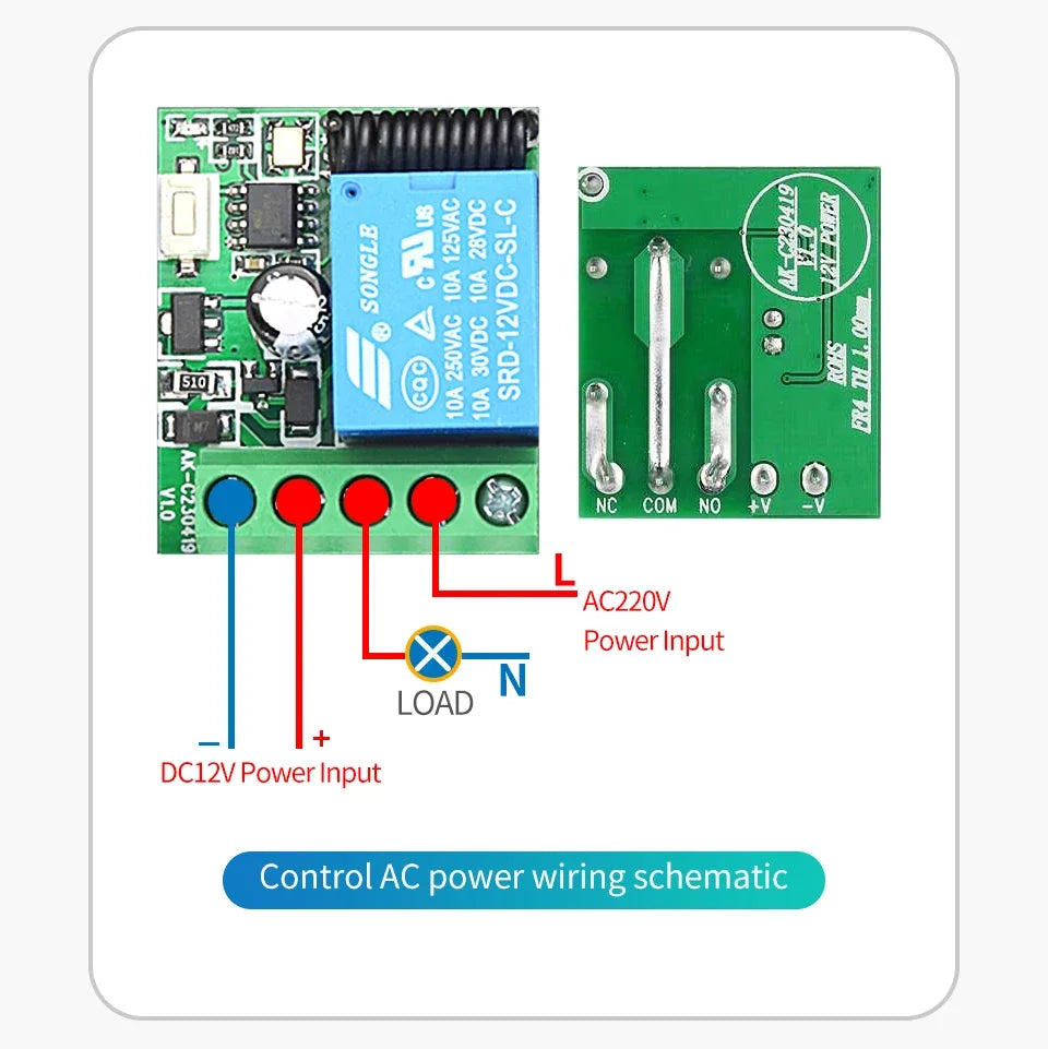 Interruptor de Control Remoto RF 433Mhz DIY con Módulo