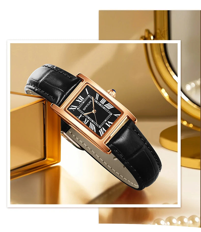 Relojes de Cuarzo SANDA para Pareja, Correa de Cuero
