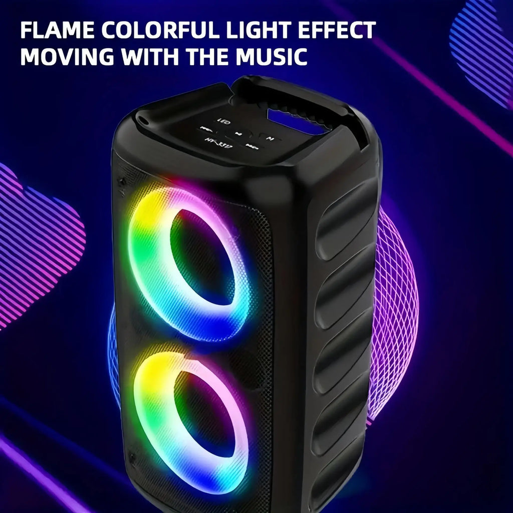 Altavoz inalámbrico De Karaoke con Bluetooth, Subwoofer portátil con micrófono, Radio, lámpara FM, caja De sonido, música, LED, TWS, Caixa De Som