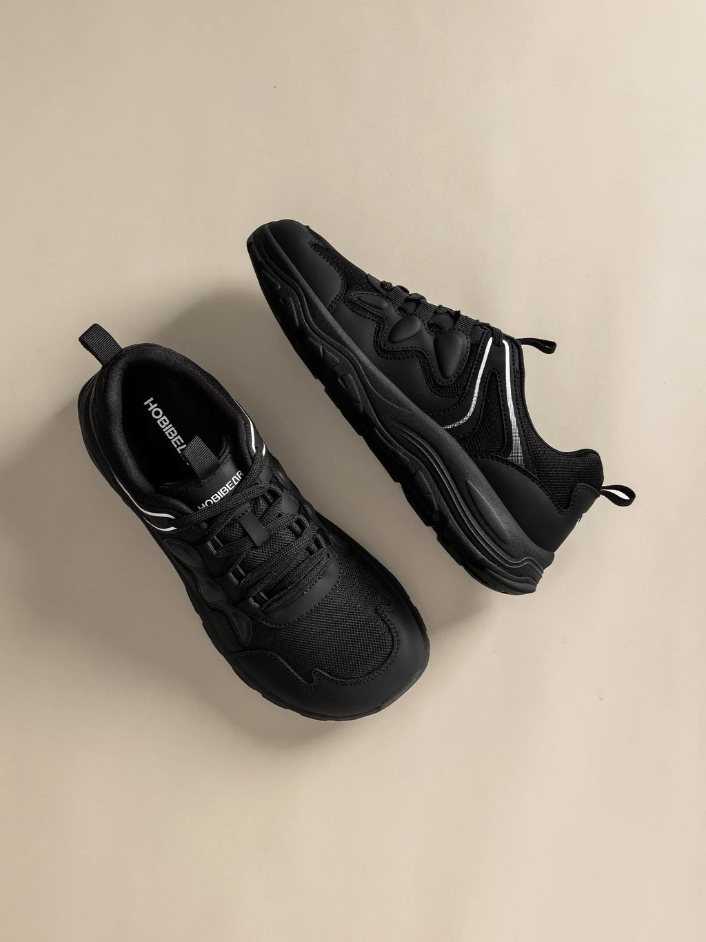 HOBIBEAR Zapatos para caminar con punta ancha, unisex, zapatillas deportivas para exteriores, de cuero artificial, con malla, con cordones, para aumentar la altura, para correr