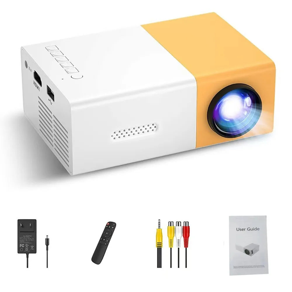 Mini Proyector Portátil FOCABO YG300, Audiovisual 4K, LCD Inteligente HD, Proyección de Pared para el Hogar