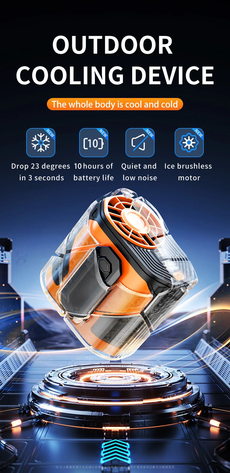 Ventilador portátil para colgar en la cintura, ventilador portátil con clip para la cintura para sitio de construcción al aire libre, luz nocturna para enfriar, Mini ventilador USB para colgar en el cuello