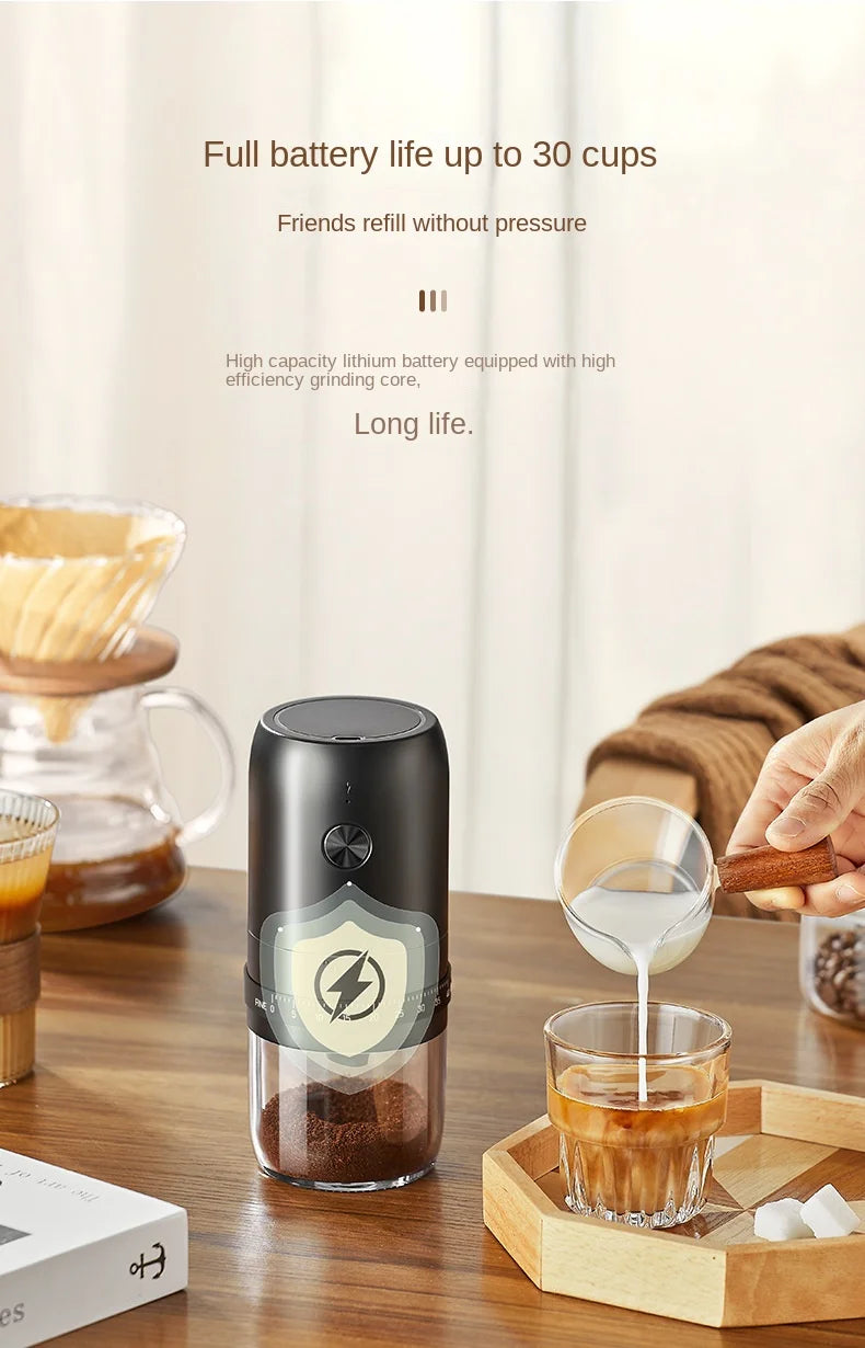 Nuevo Molinillo de café eléctrico USB portátil, 40 engranajes, molinillos recargables ajustables externos, Mini máquina de café para el hogar