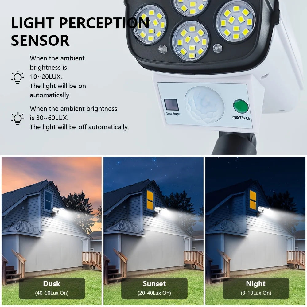 Luz Solar con Sensor de Movimiento para Exterior 77LED Reflector