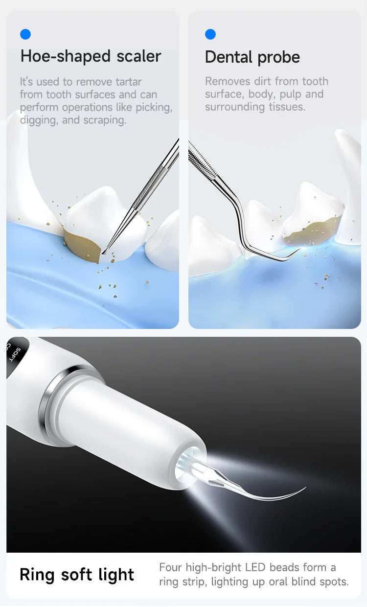 Kit de limpieza de dientes de perro, eliminador ultrasónico de placa canina para dientes con luz LED, 5 modos, carga USB, limpiador de dientes sónico para perros