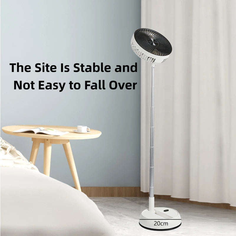 Ventilador plegable telescópico, ventilador de escritorio con Control remoto, ventilador de suelo, recargable, portátil, USB, de 8 pulgadas, para acampar