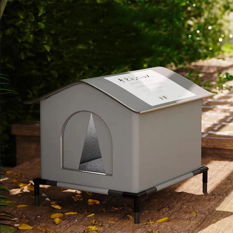 Casita Impermeable para Mascotas – Cama Cueva Plegable Exterior