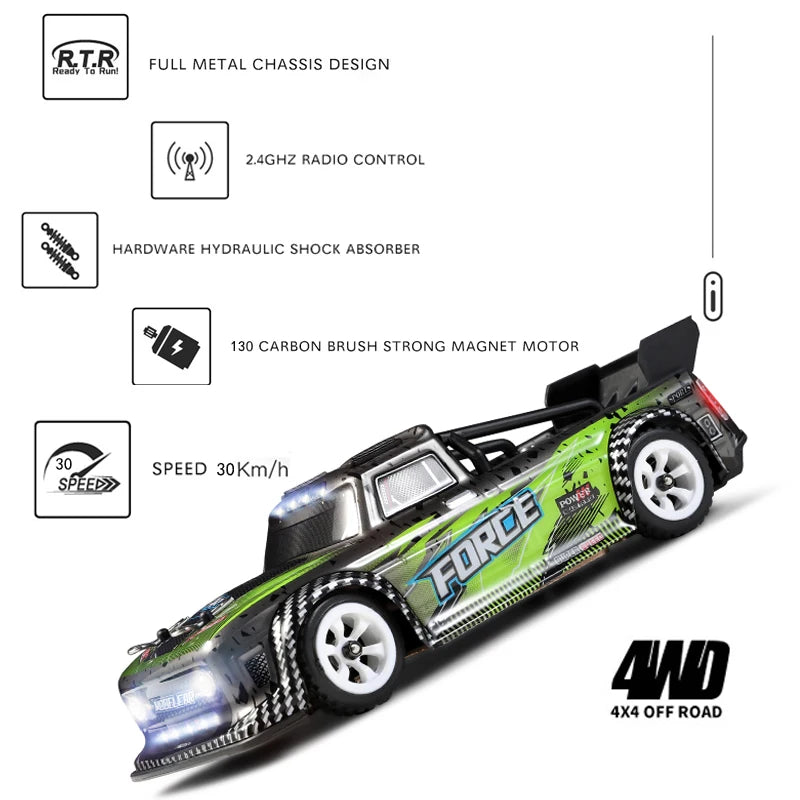 Wltoys RC 284019 Control remoto 1/28 30 Km/H Mosquito de carreras de alta velocidad 2,4 GHz todoterreno RTR Rally Drift Car