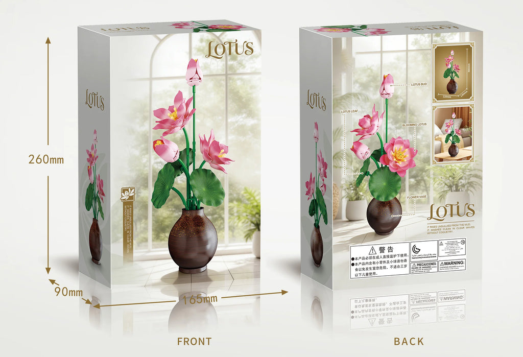 Set de Bloques de Construcción MOC 3044 Loto, Adorno Floral Artístico Creativo, Juguete Educativo de Ensamblaje, Regalo de Cumpleaños para Niñas