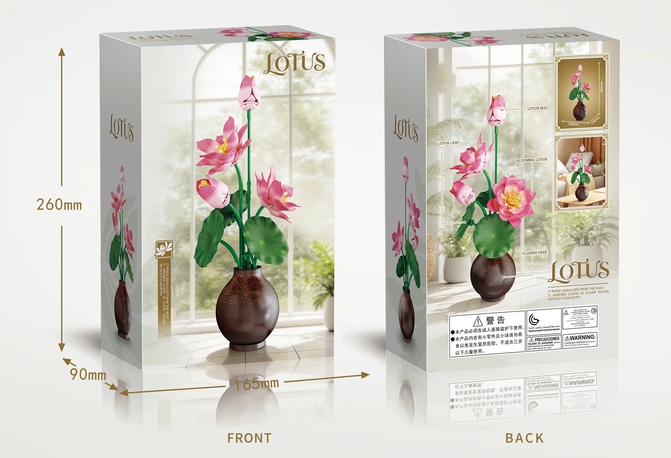 Set de Bloques de Construcción MOC 3044 Loto, Adorno Floral Artístico Creativo, Juguete Educativo de Ensamblaje, Regalo de Cumpleaños para Niñas