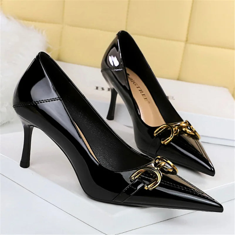 Zapatos de Tacón Alto Stiletto con Hebilla para Mujer