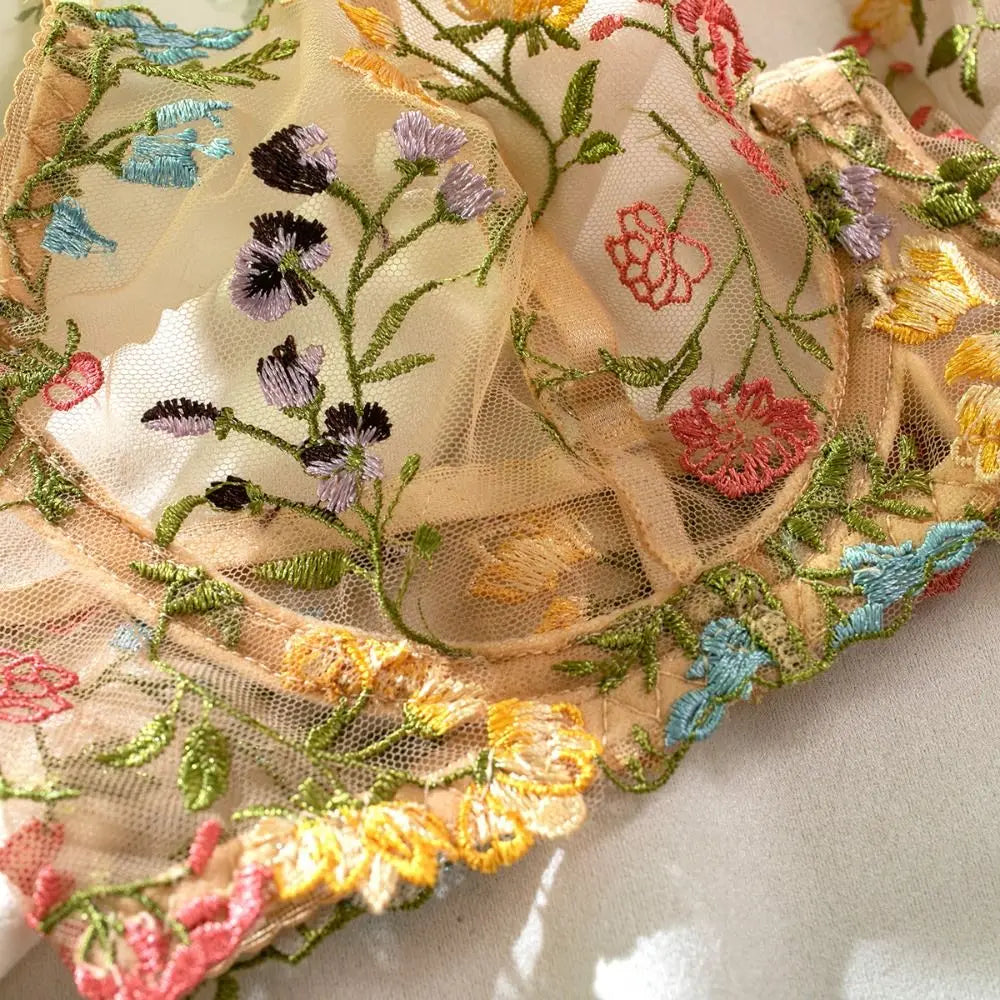Conjunto de Lencería Floral de 2 Piezas