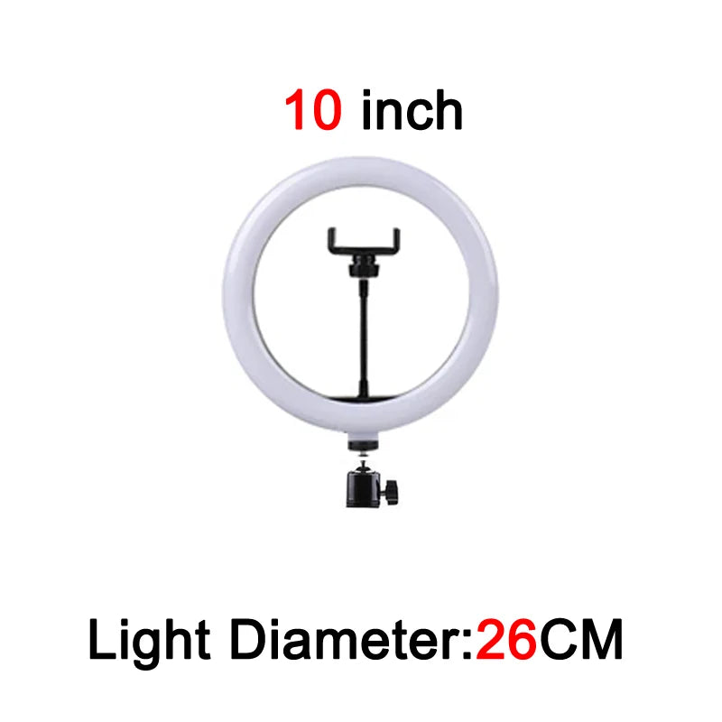 Anillo de luz LED para fotografía, 3 modos, anillo de luz regulable para Selfie con trípode y soporte para teléfono para vídeo TikTok, lámpara de relleno para maquillaje en vivo