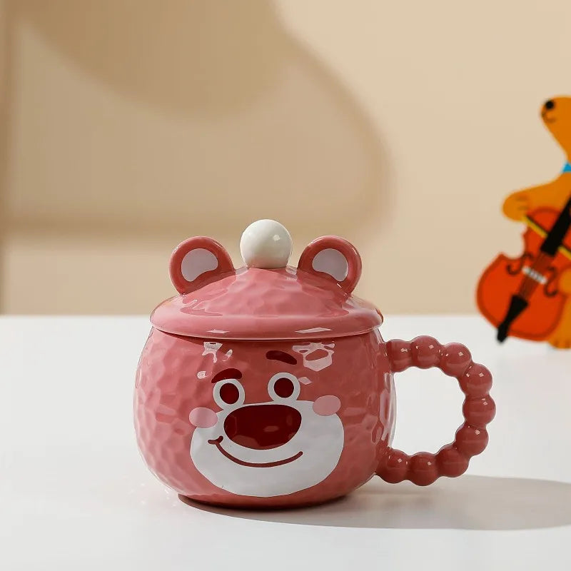 Taza de café de cerámica premium con tapa para hogar y oficina