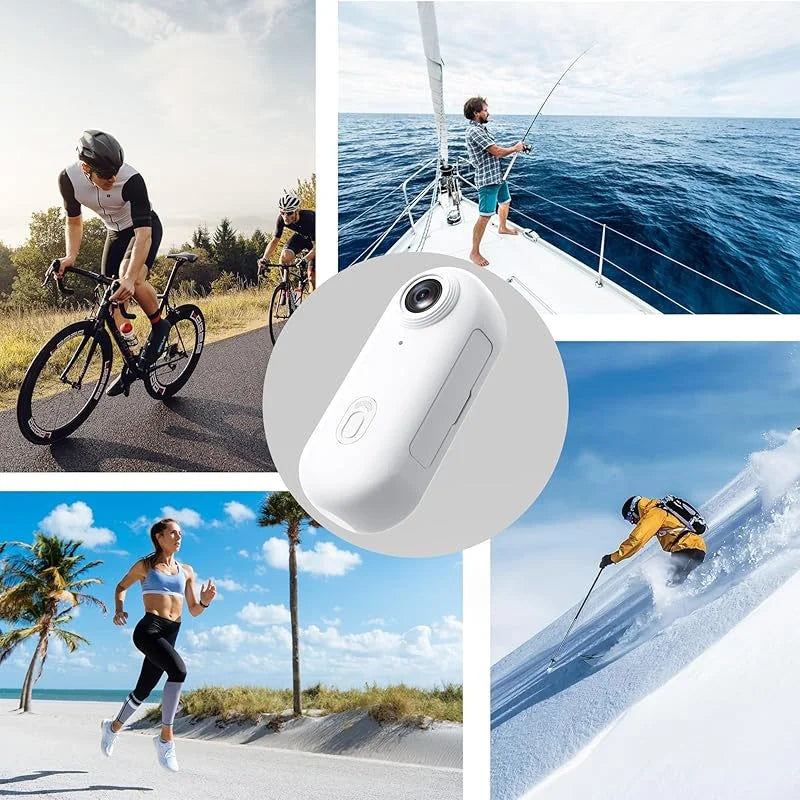 Mini cámara corporal 4K con clip rotatorio 360° y cordón magnético