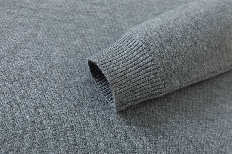 Suéter de color sólido de manga larga con cuello medio alto para hombre de 7 colores Top suave, cálido y cómodo con base