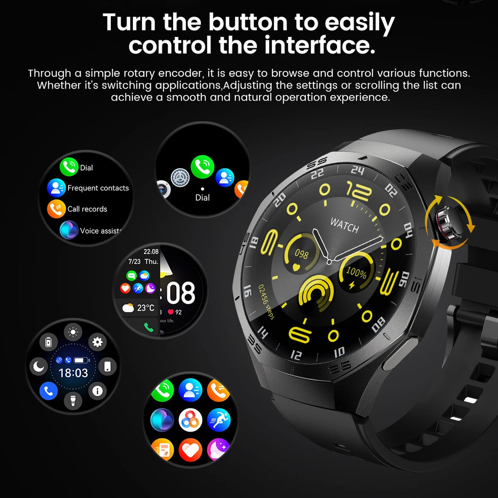 Nuevo watch5 Pro GPS NFC reloj inteligente hombres 360*360 pantalla AMOLED ritmo cardíaco Bluetooth llamada IP67 impermeable hombre Smartwatch 2025