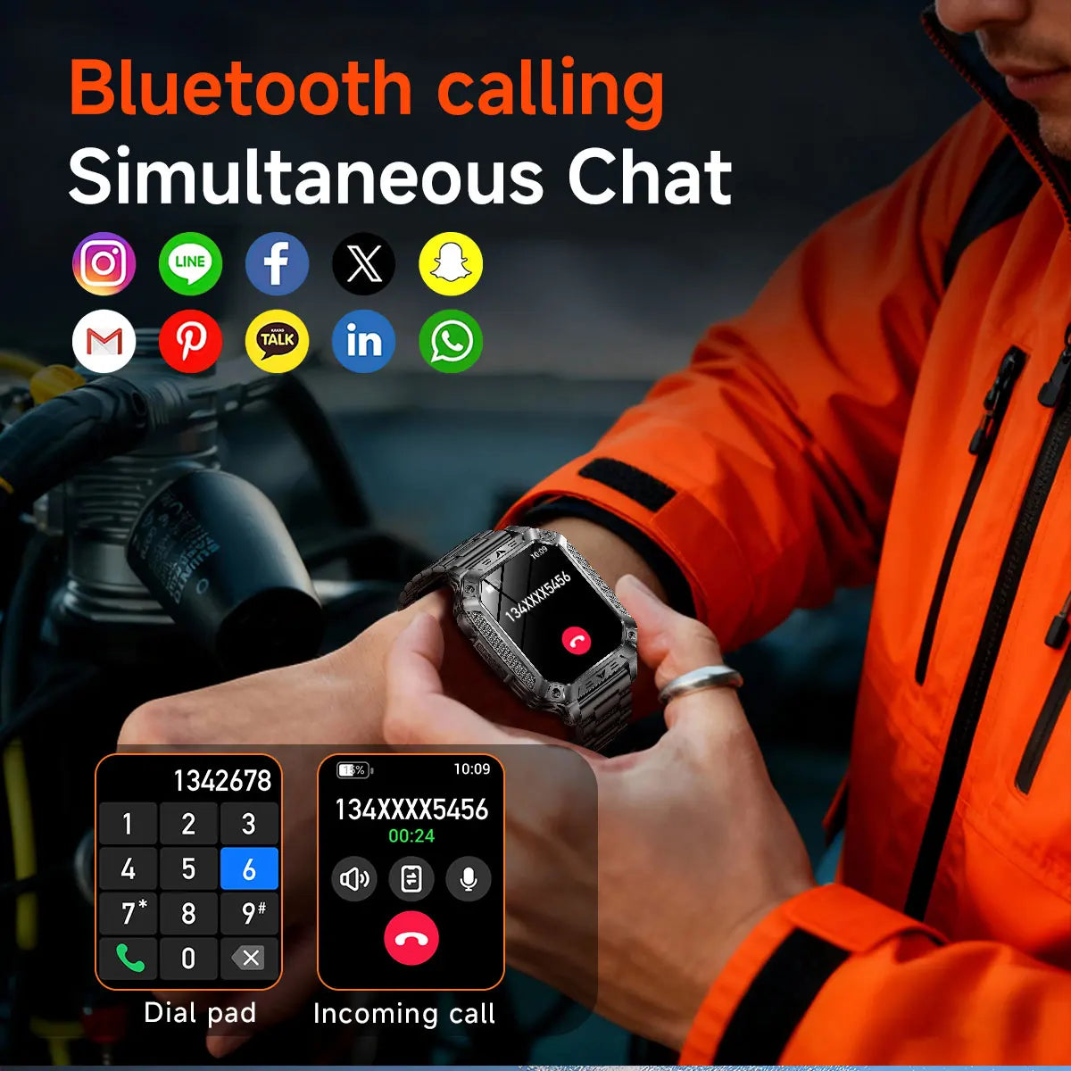 Nuevo Reloj Inteligente Militar TANK Ultra PRO 2026 para Hombre, Batería Grande de 1400mAh, Linterna, GPS, Resistente al Agua 10ATM, Llamadas Bluetooth, Reloj Deportivo Inteligente
