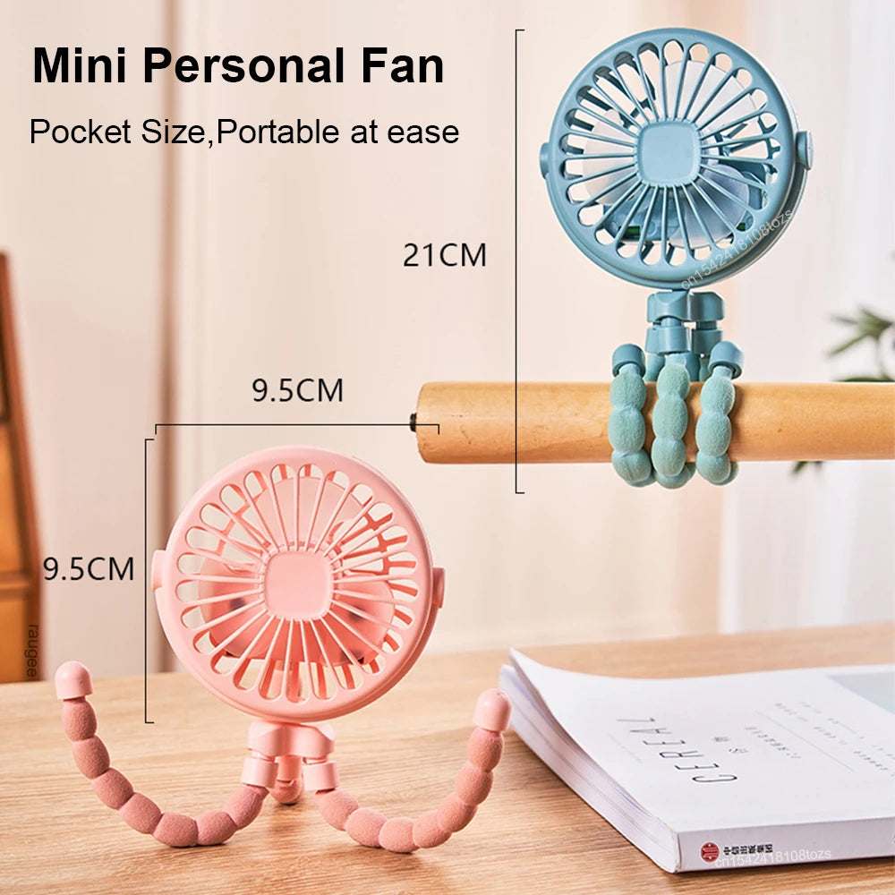Mini Ventilador Octopus con Trípode Flexible 360°