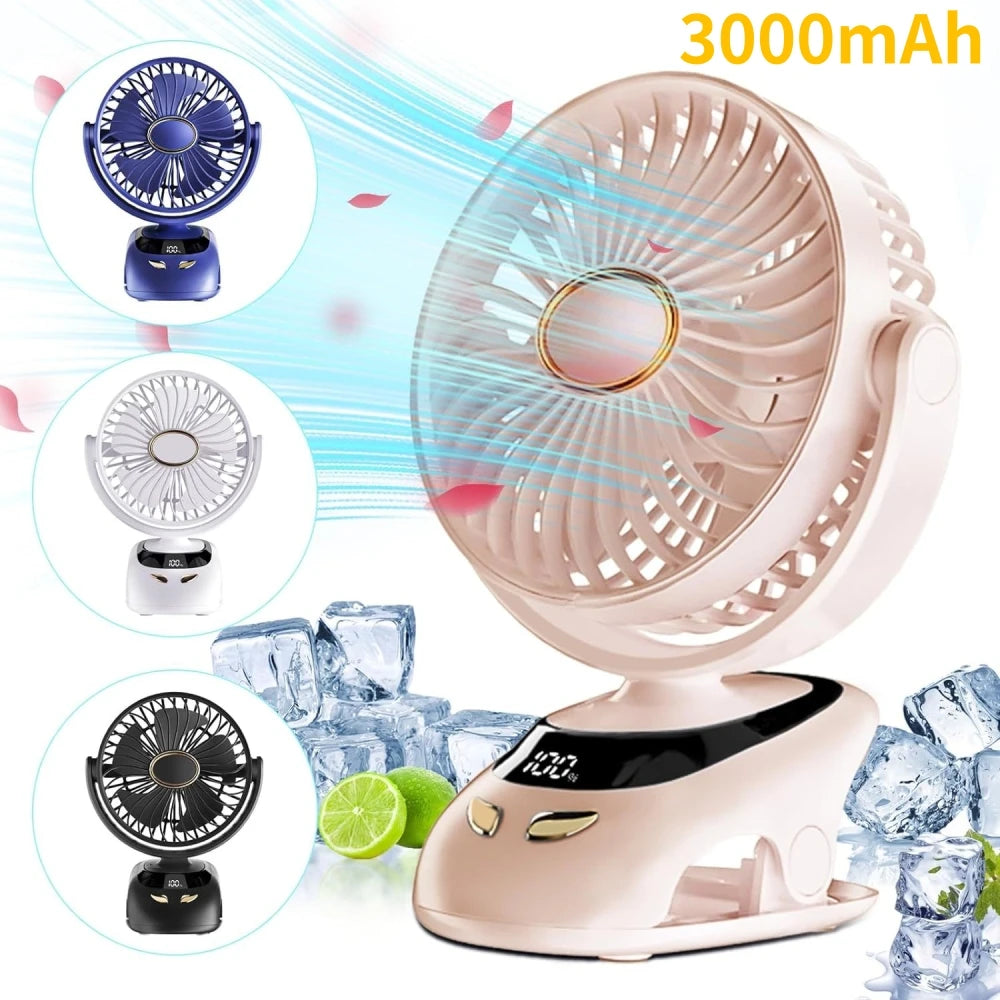 Ventilador con Clip Portátil para Escritorio y Cama