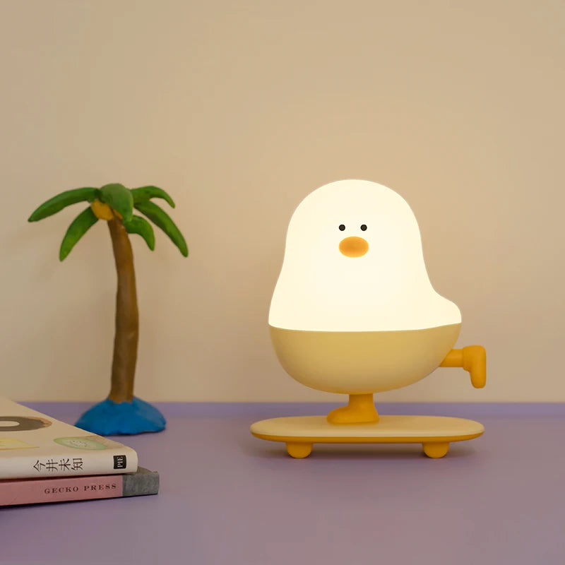 Luz Nocturna LED Táctil Recargable Pollo Decorativo