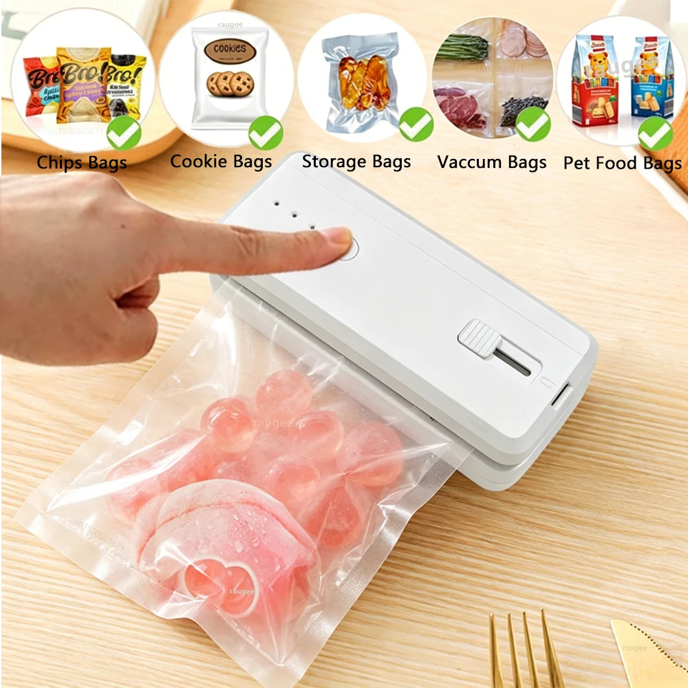 Mini selladora de bolsas portátil recargable para sellado térmico de alimentos